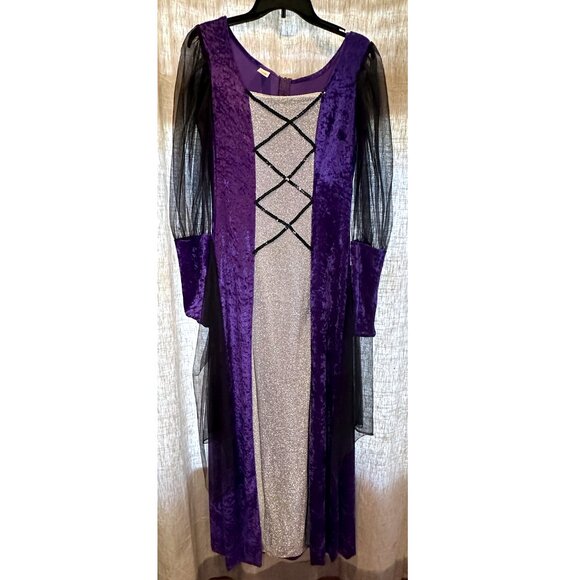 Charades Costume Dress Renaissance Medieval Witch Queen Vampire Vintage 90s - Picture 5 of 11